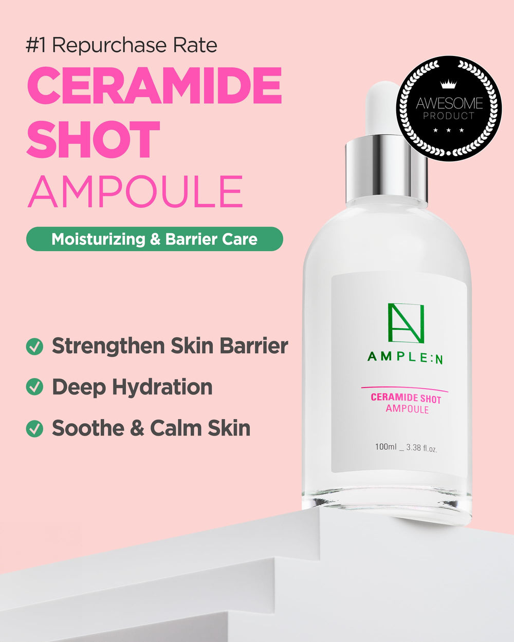 CORÉANA Ample:N Ceramide Shot Serum, 1.01 fl oz