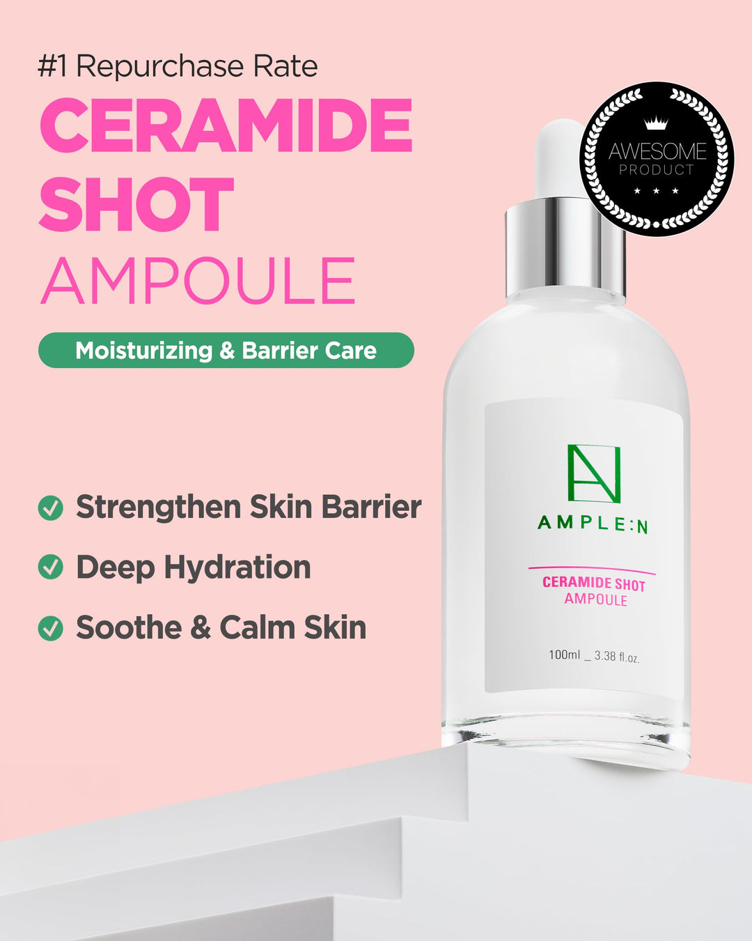 CORÉANA Ample:N Ceramide Shot Serum, 1.01 fl oz