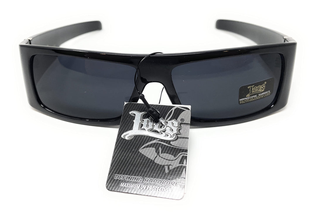 Locs Hard Core Cholo Gangster Square Rectangular Mad Dog Sunglasses, Black