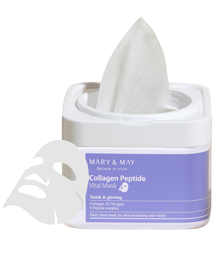 Mary&May Collagen Peptide Daily Sheet Mask, 30 Count