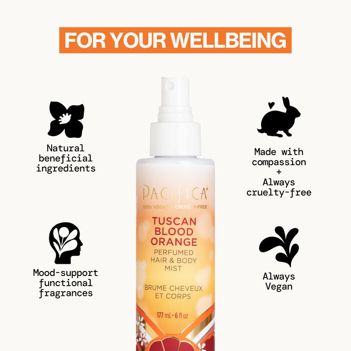 Pacifica Perfumed Hair & Body Mist, Tuscan Blood Orange, 6 fl oz
