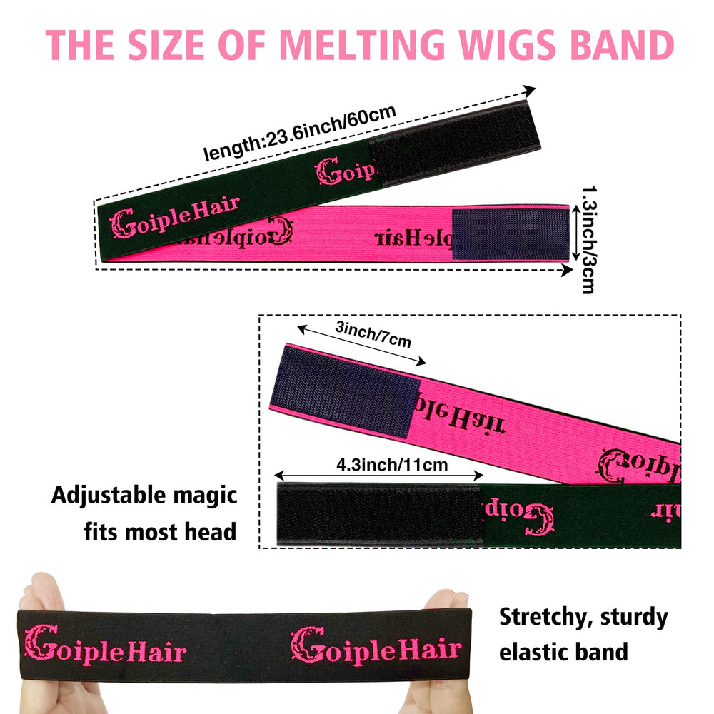 Goiple Elastic Bands For Wig Edges, 3 Count