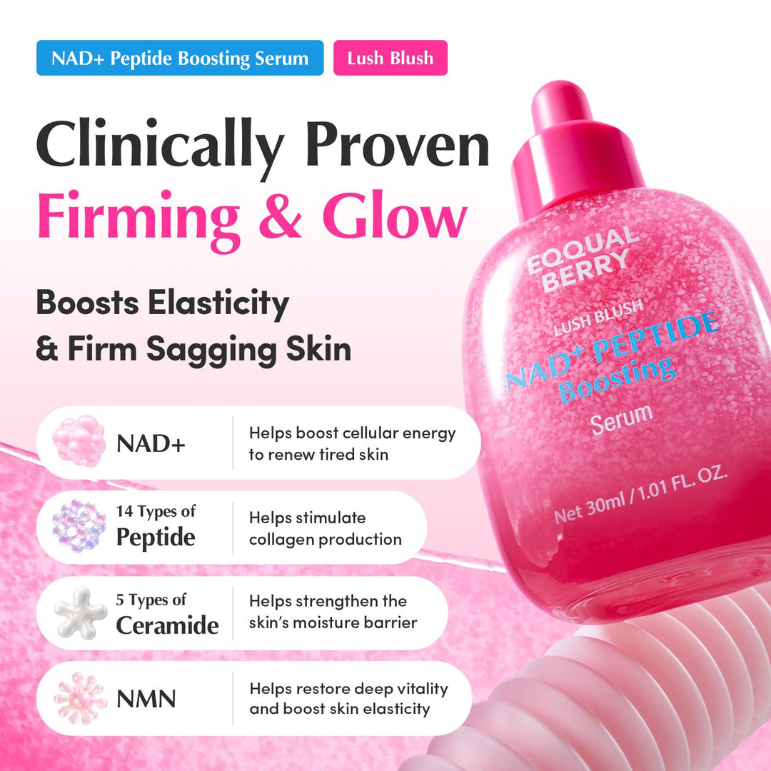 EQQUALBERRY NAD+ Peptide Boosting Smoothie Serum, 1.01 fl oz