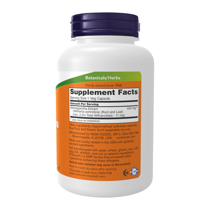 NOW Ashwagandha Standardized Extract, 450 mg, 180 Count