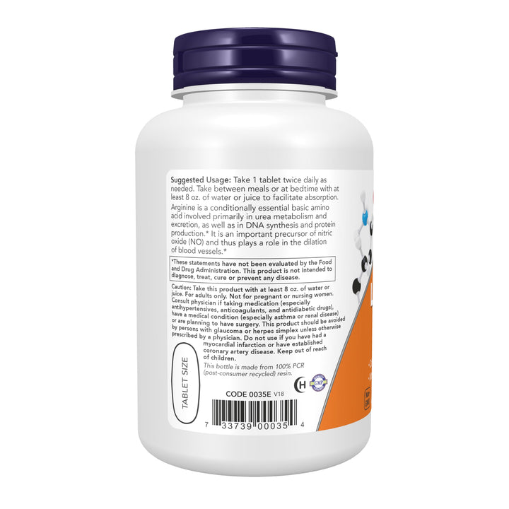 NOW L-Arginine 1000 mg, 120 Count