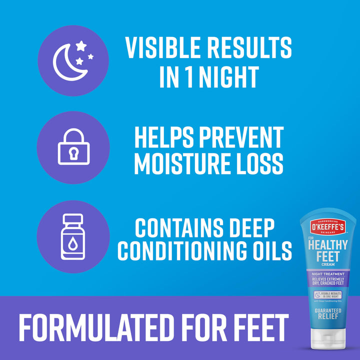 O'Keeffe's For Healthy Feet Night Treatment Foot Cream, 7.0 oz