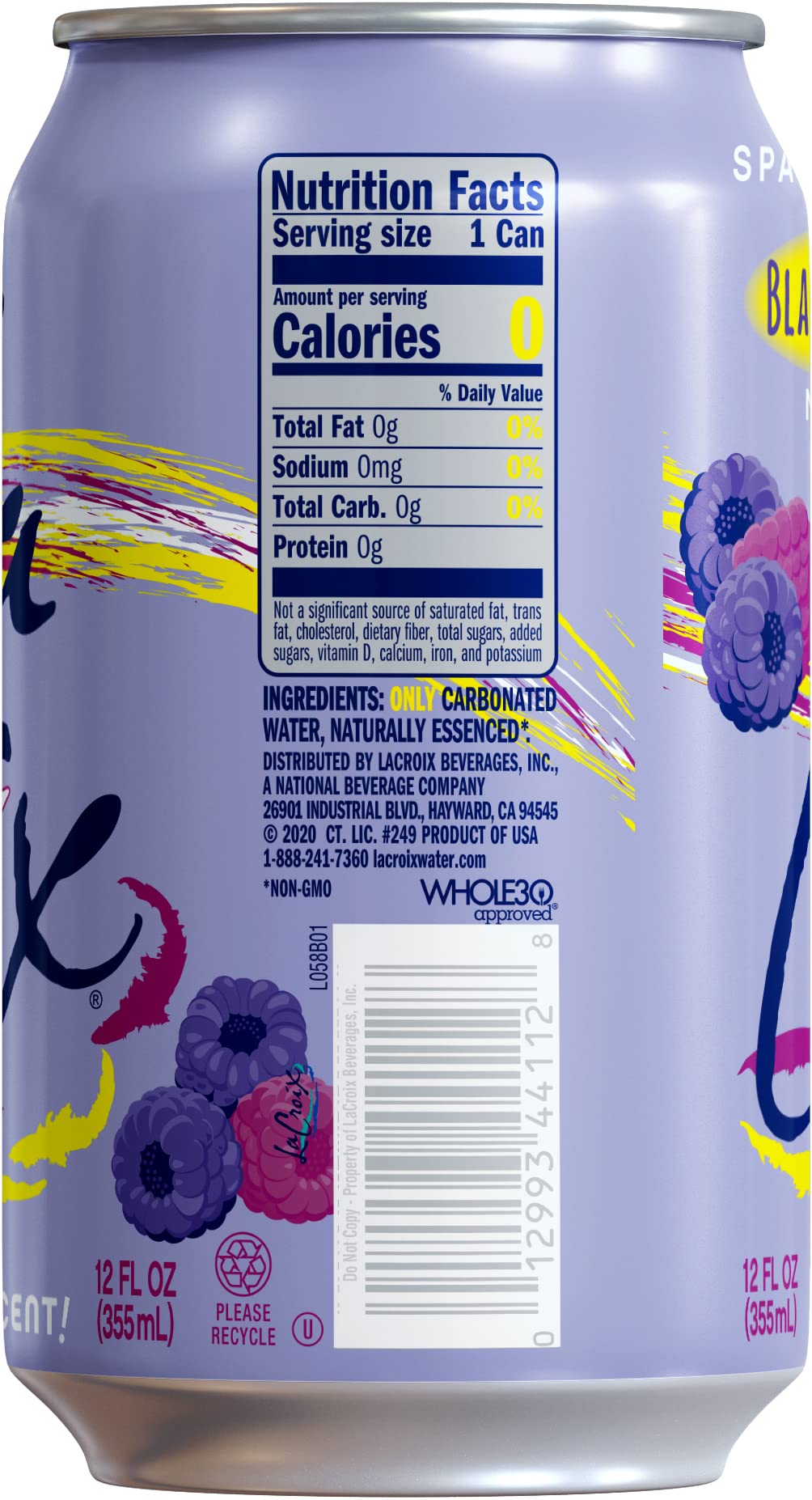 La Croix Black Razzberry Sparkling Water, 8 Count