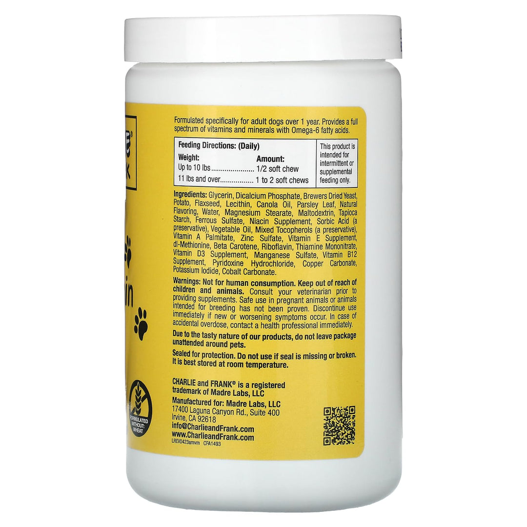 Charlie & Frank Dog Multivitamin Soft Chews, 60 Count