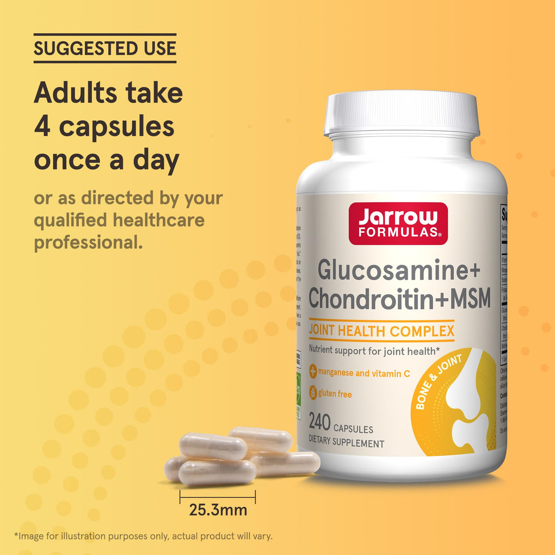Jarrow Formulas Glucosamine + Chondroitin + MSM, 240 Count