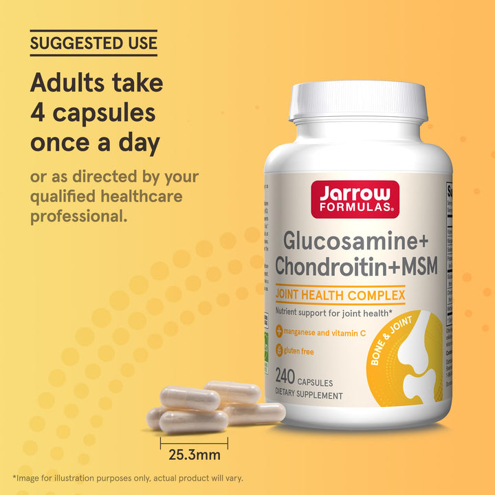 Jarrow Formulas Glucosamine + Chondroitin + MSM, 240 Count