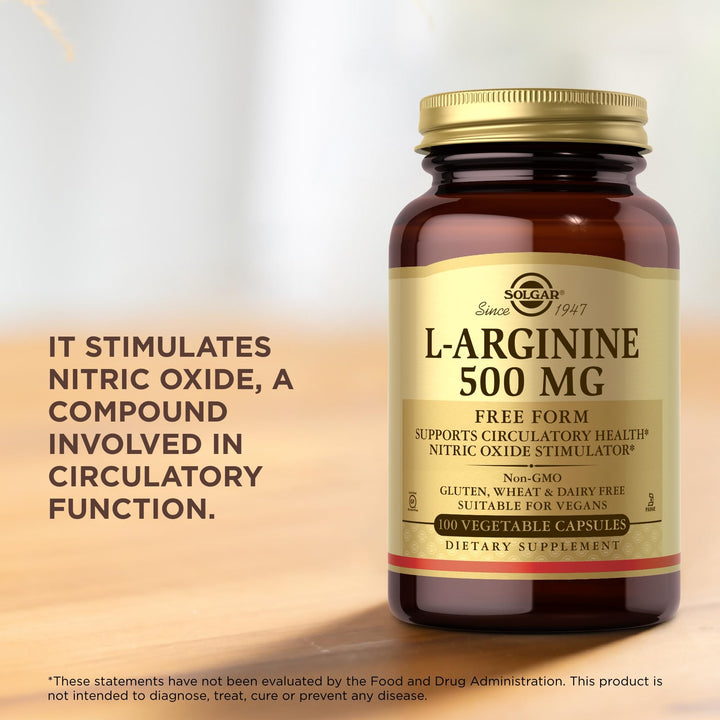 Solgar L-Arginine, 500 mg, 100 Count