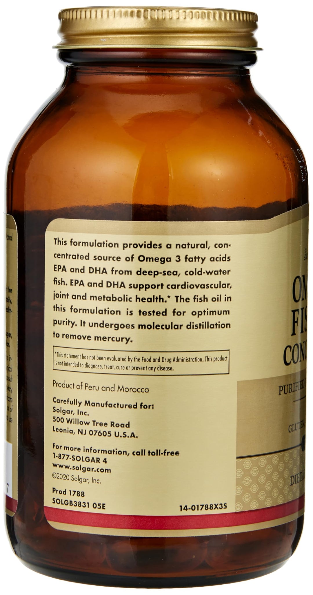 Solgar Omega-3 Fish Oil Concentrate, 120 Count