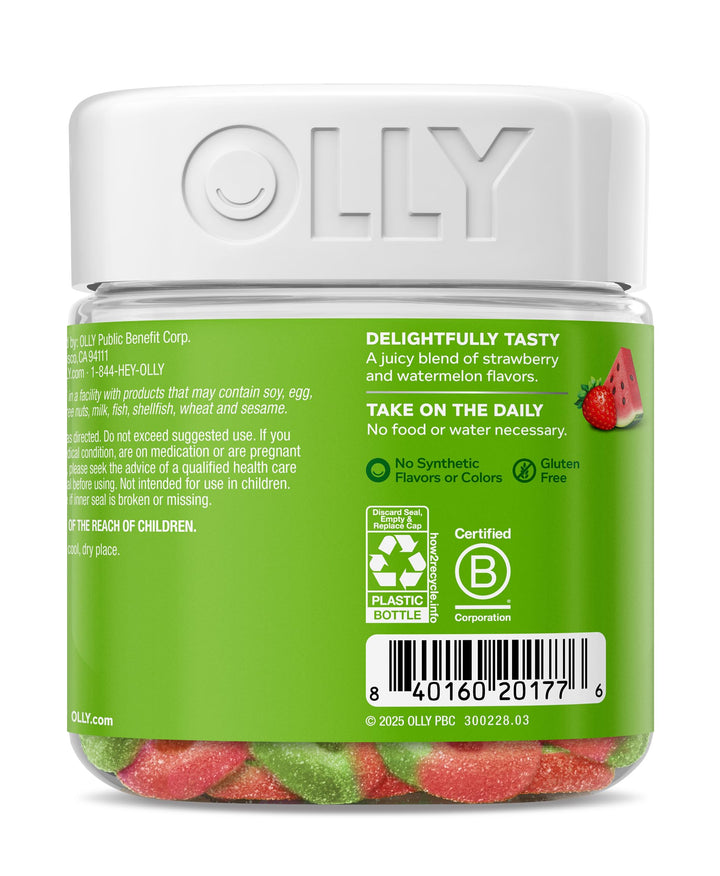 OLLY Fiber Gummy Rings, Berry Melon, 50 Count