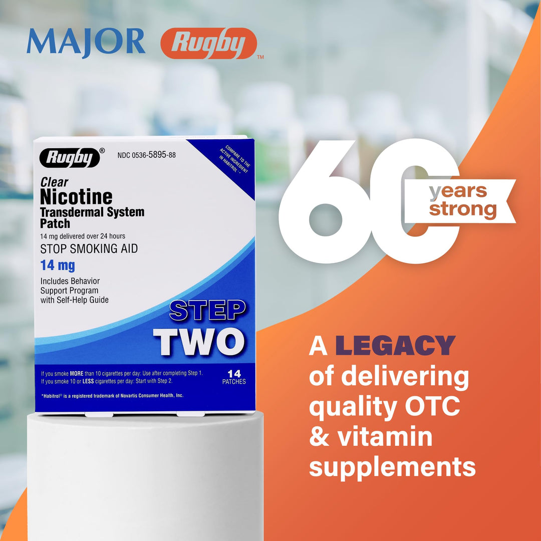 RUGBY LABORATORIES Clear Nicotine Patches, 14 mg, 14 Count