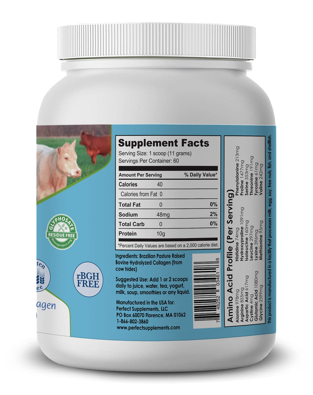 Perfect Supplements Hydrolyzed Collagen Peptides Powder, 660 g