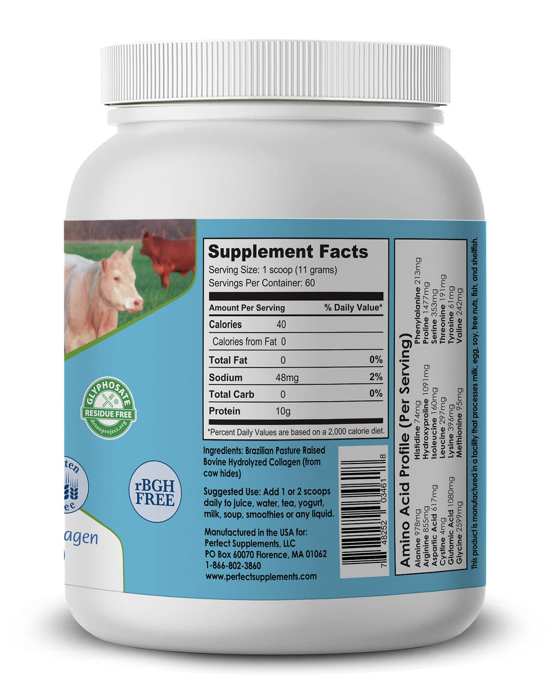 Perfect Supplements Hydrolyzed Collagen Peptides Powder, 660 g