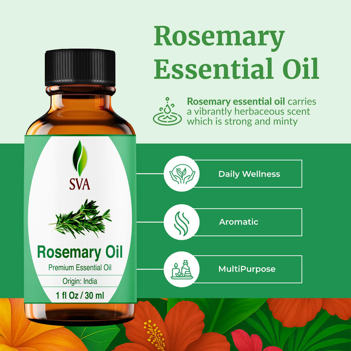 SVA Organics Rosemary Essential Oil, Organic, 1 oz
