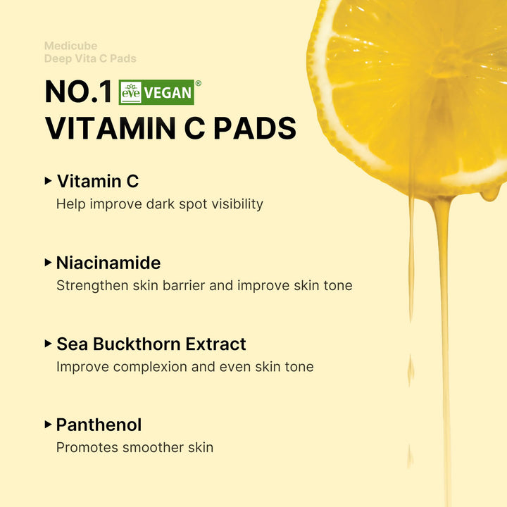 medicube Deep Vita C Facial Pads, 70 Count