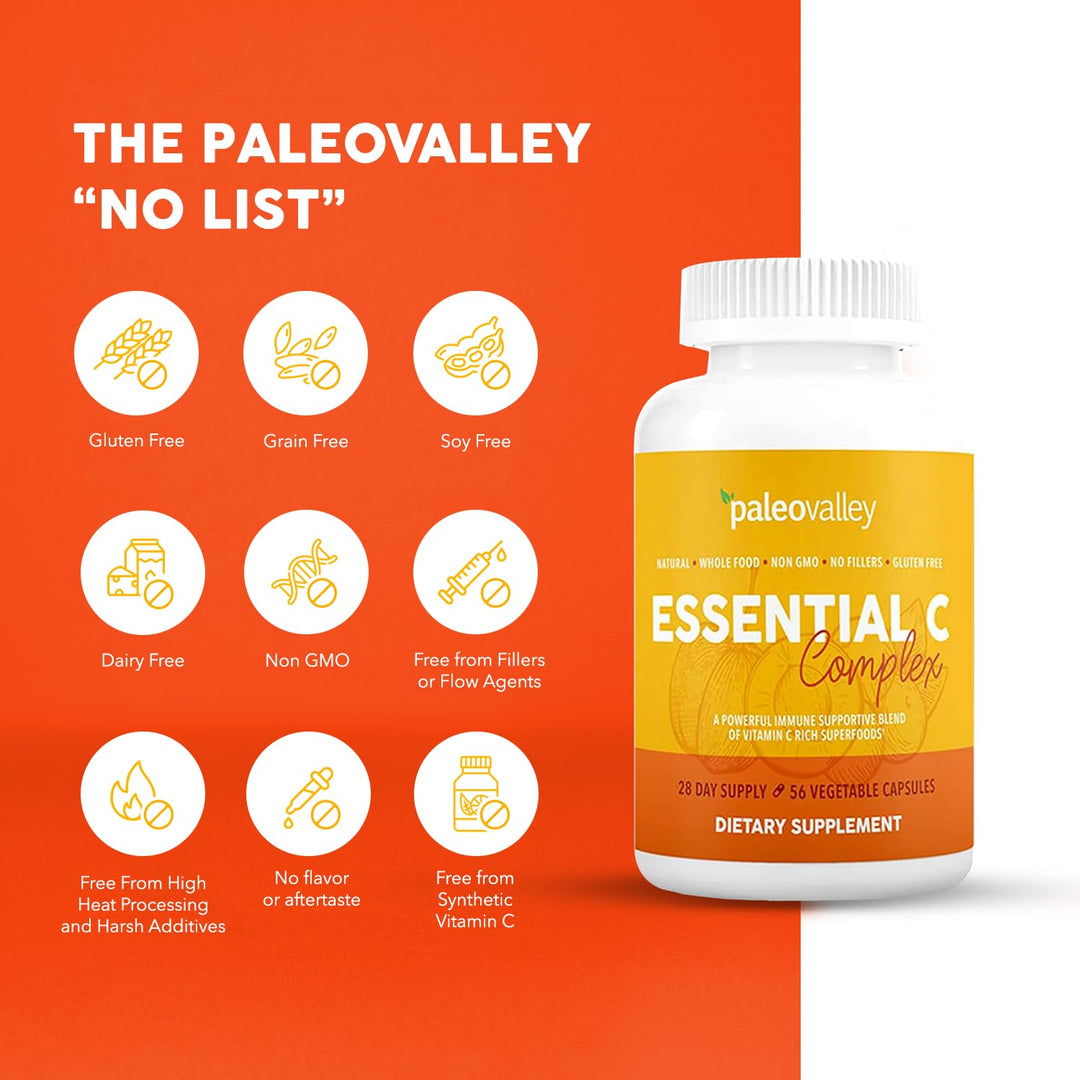Paleovalley Essential C Complex Vitamin C Supplement, 450 mg, 1 Count
