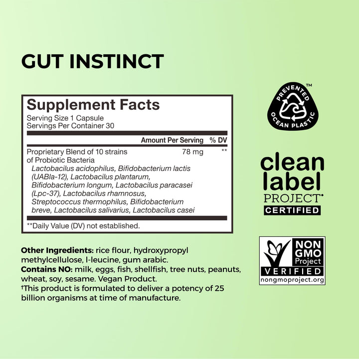 HUM Gut Instinct Daily Probiotic, 30 Count