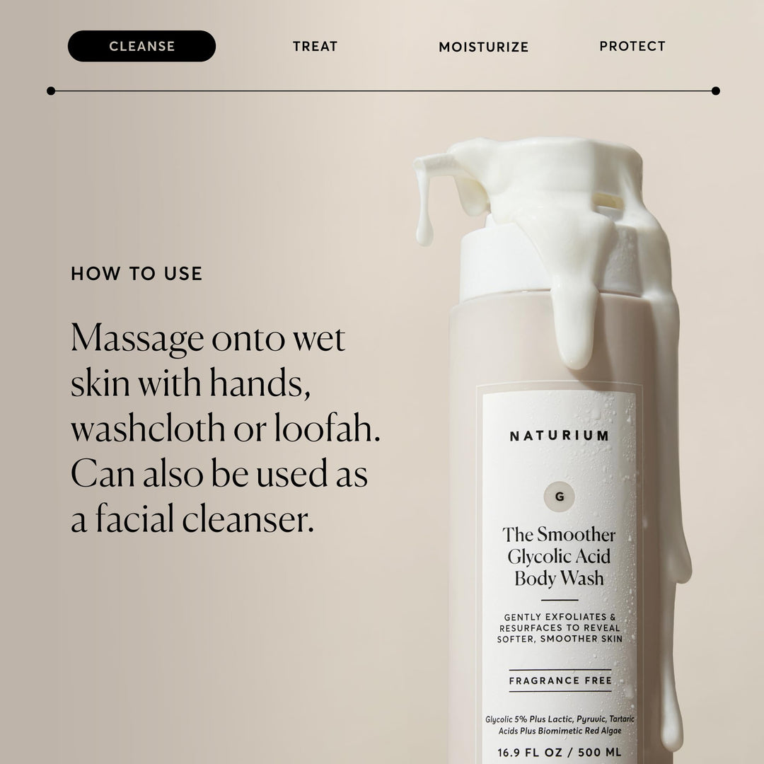 Naturium The Smoother Glycolic Acid Exfoliating Body Wash, 16.9 fl oz