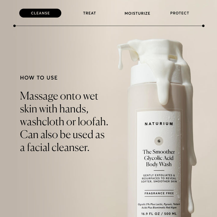 Naturium The Smoother Glycolic Acid Exfoliating Body Wash, 16.9 fl oz