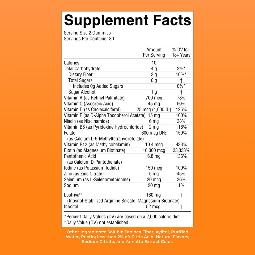 MARYRUTH'S Multivitamin Hair Growth Gummies, 30 Servings