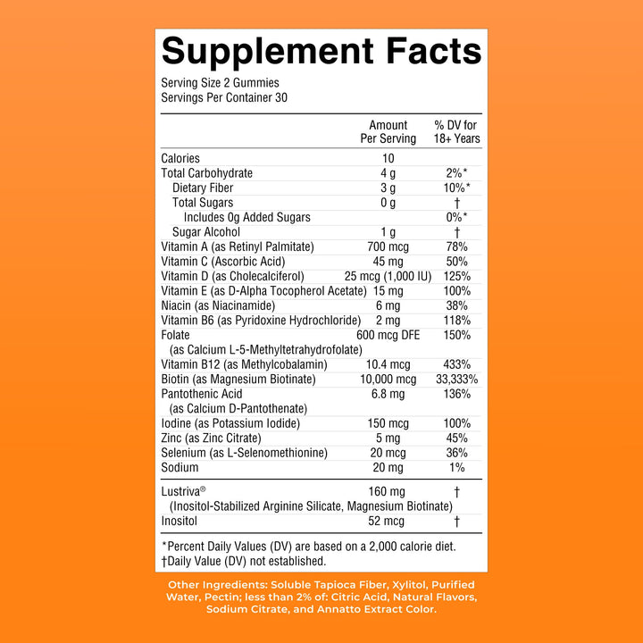 MARYRUTH'S Multivitamin Hair Growth Gummies, 30 Servings