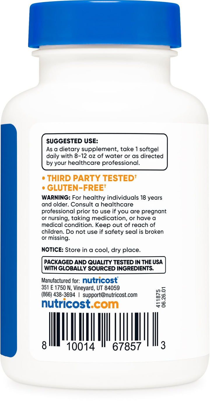 Nutricost CoQ10 Softgels, 100 mg, 120 Count