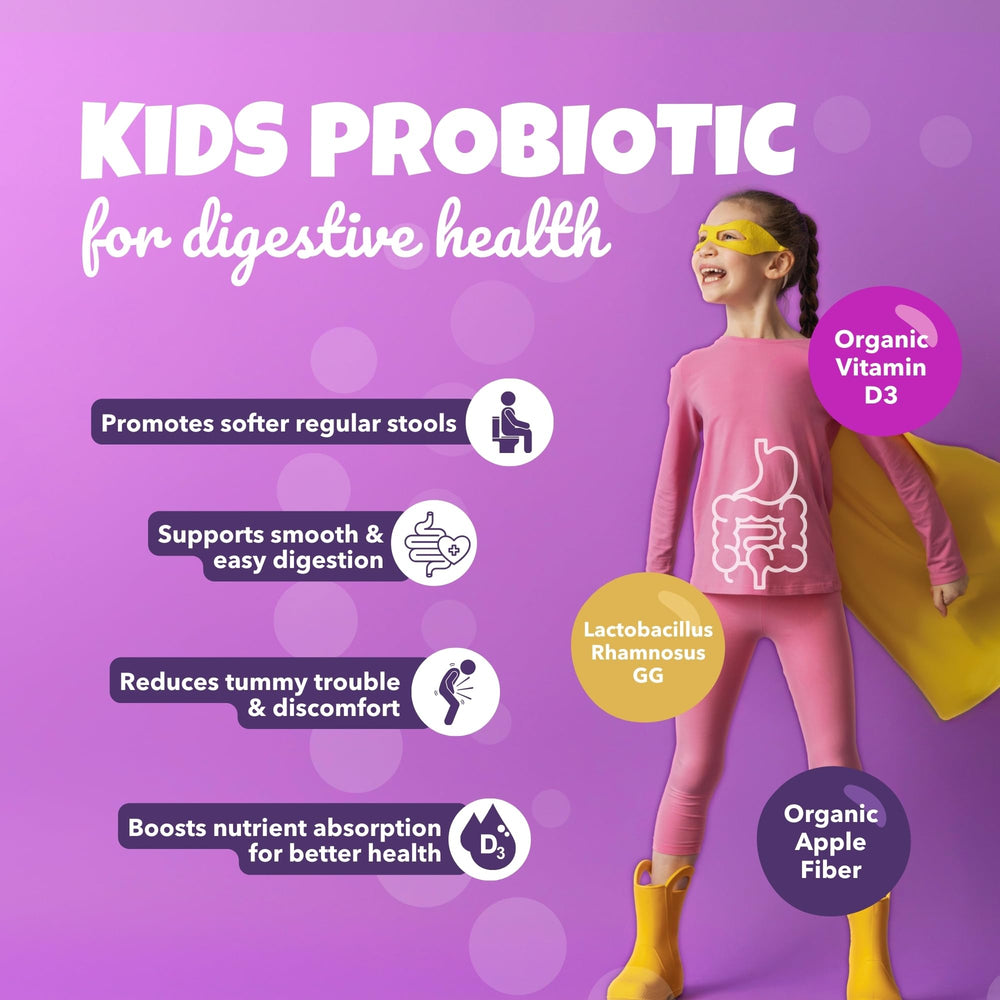 Bio360 Kids Probiotic Chewable Supplements, Mixed Berry, 5 Billion CFU, 30 Count