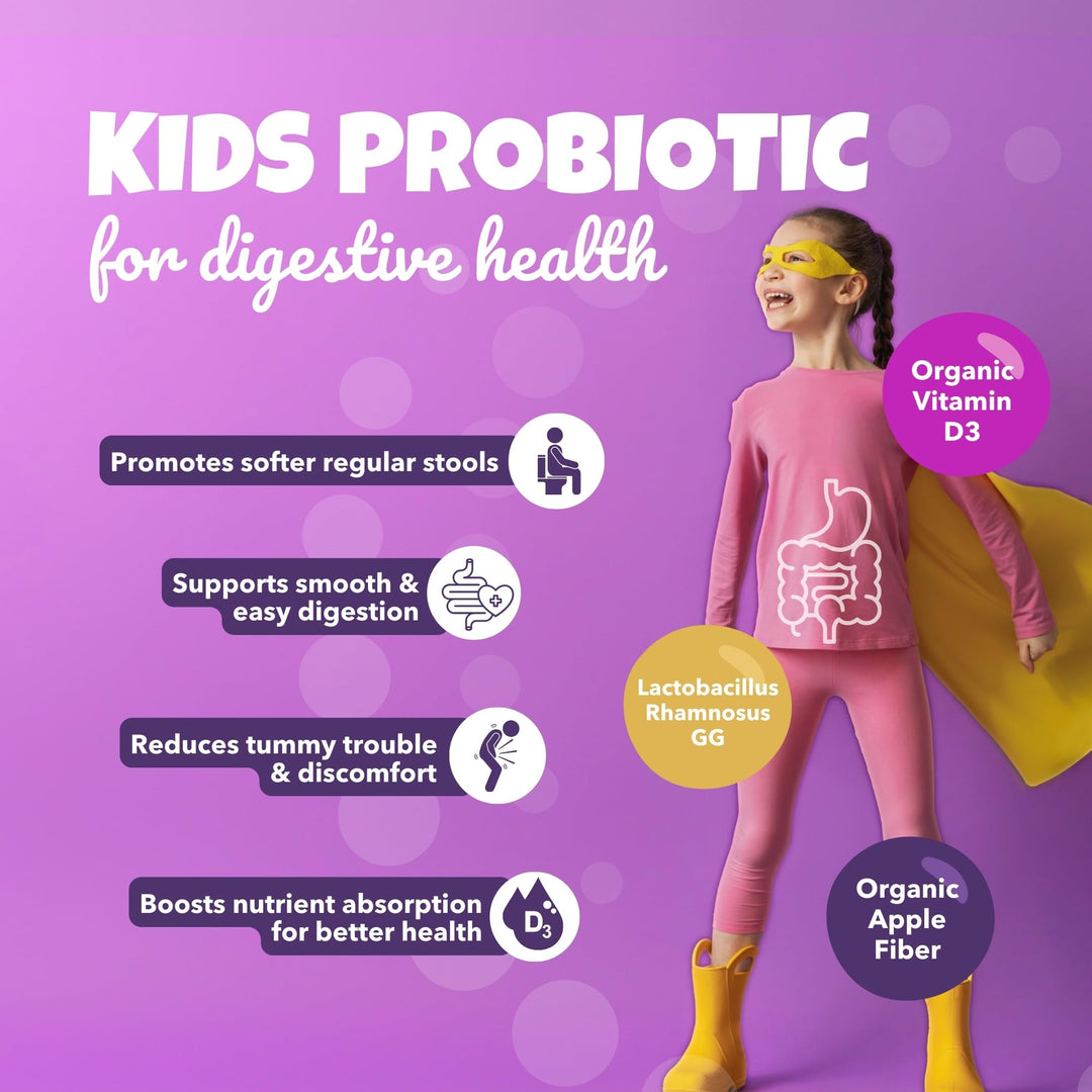 Bio360 Kids Probiotic Chewable Supplements, Mixed Berry, 5 Billion CFU, 30 Count