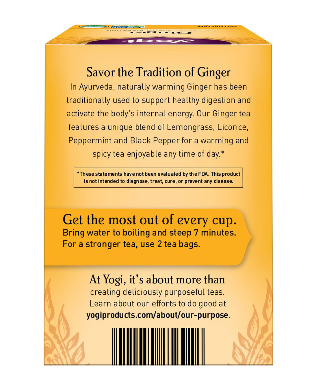 Yogi Tea Organic Ginger, 16 Count, 1.12 oz