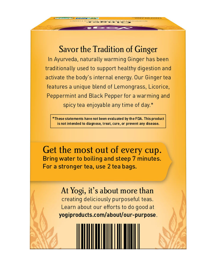 Yogi Tea Organic Ginger, 16 Count, 1.12 oz
