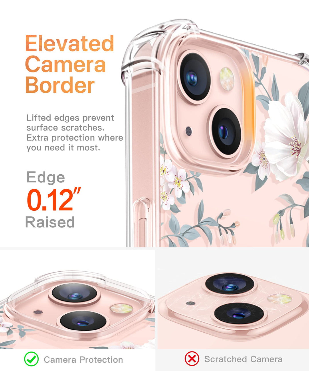 GVIEWIN iPhone 13 Case, Magnolia White, 6.1 in