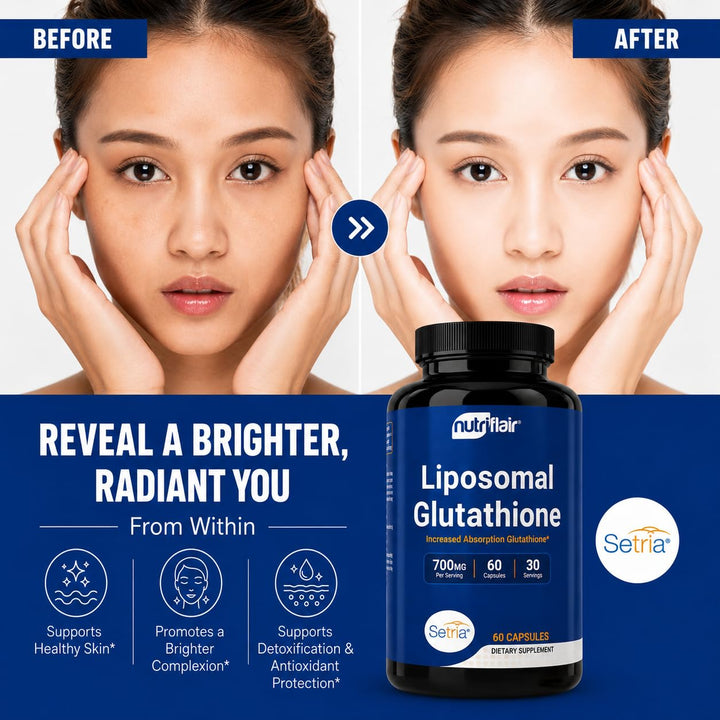 NutriFlair Liposomal Glutathione Supplement, 700 mg