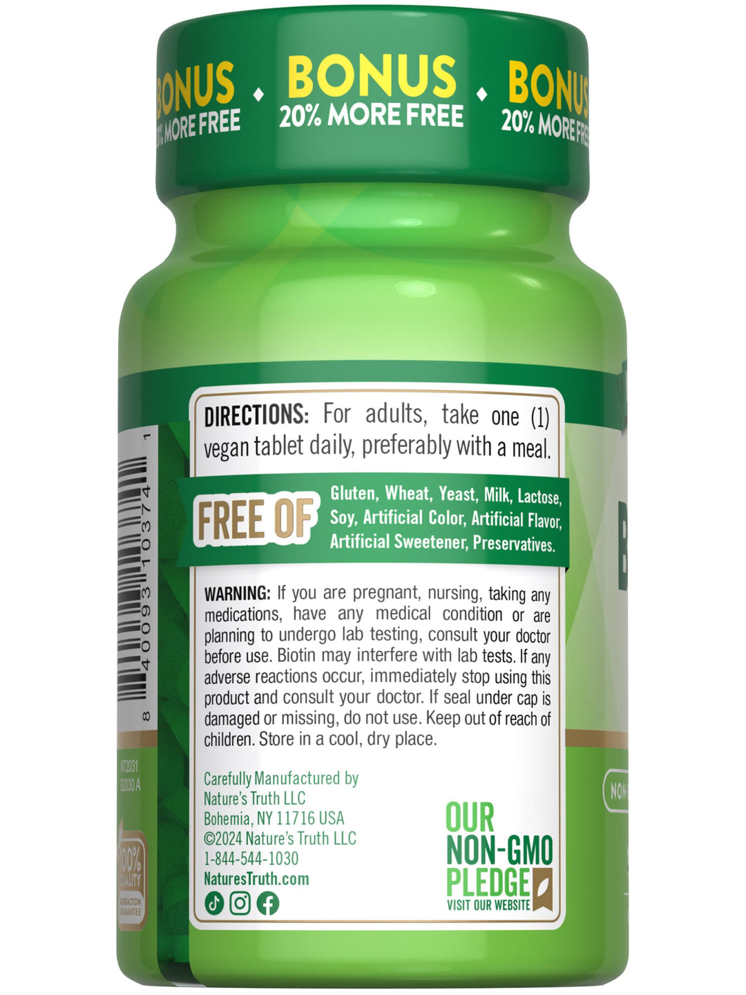 Nature's Truth Biotin 1,000 mcg Tablets, 120 Count