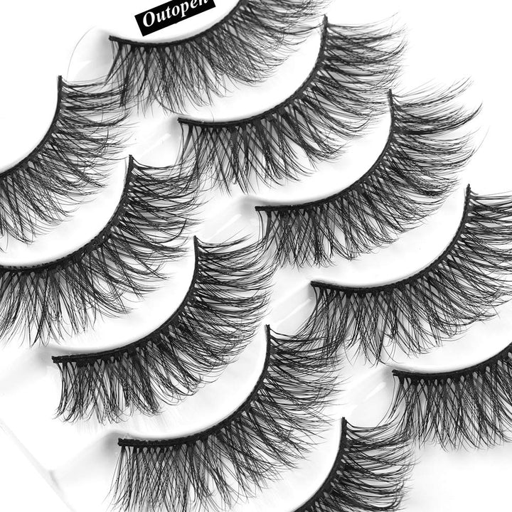 outopen 3D Mink False Eyelashes, Q1, 5 Count