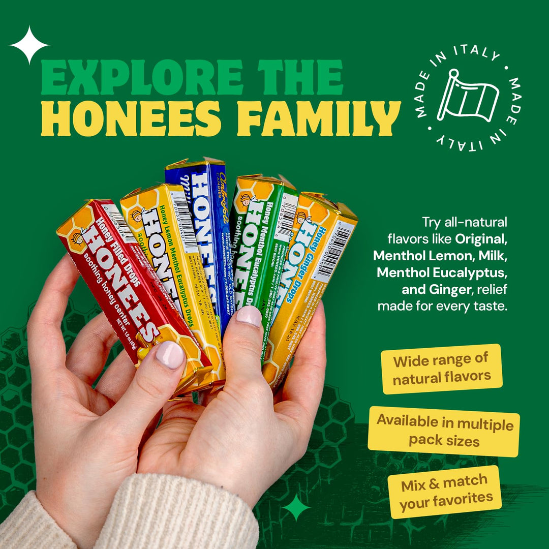 Honees Menthol Lemon Cough Drops, 9 Count