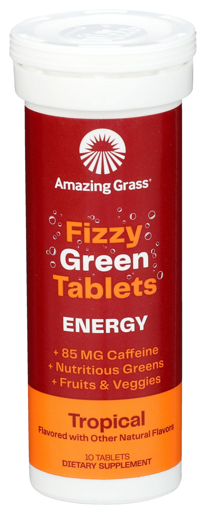 Amazing Grass Effervescent Greens Energy, Tropical Flavor, 10 Count