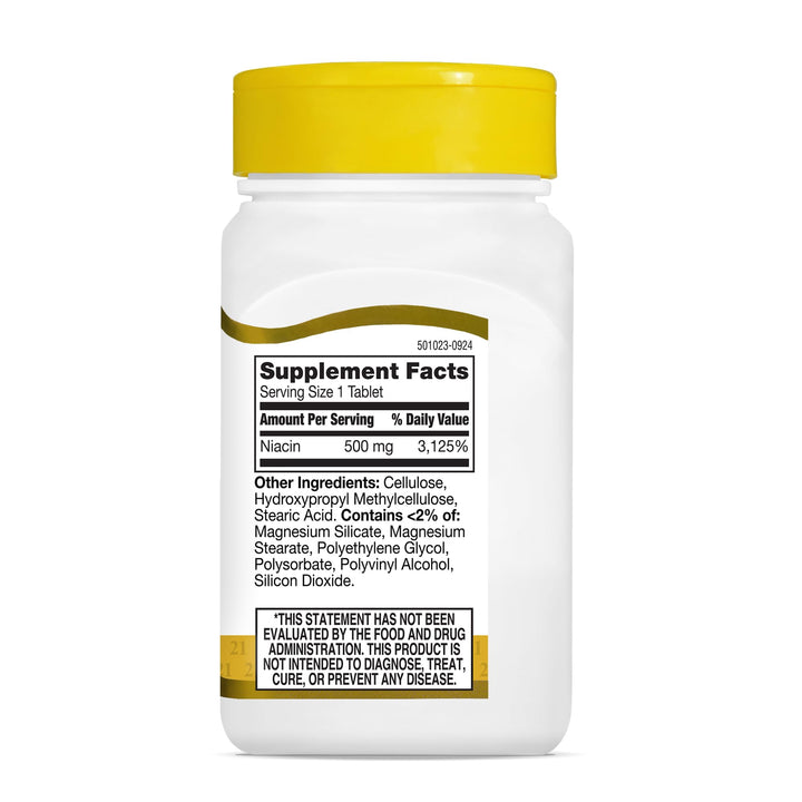 21st Century Niacin Vitamin B3 Prolonged Release, 500 mg, 100 Count