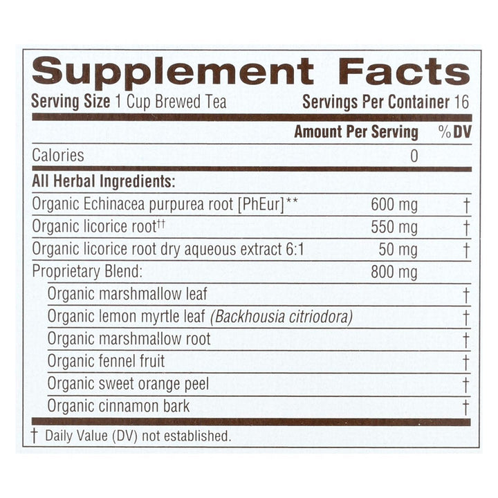 Traditional Medicinals Organic Throat Coat Lemon Echinacea Herbal Tea, Lemon Echinacea, 96 Count