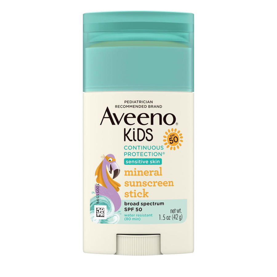 Aveeno Kids Continuous Protection Zinc Oxide Mineral Sunscreen Stick, SPF 50, 1.5 oz