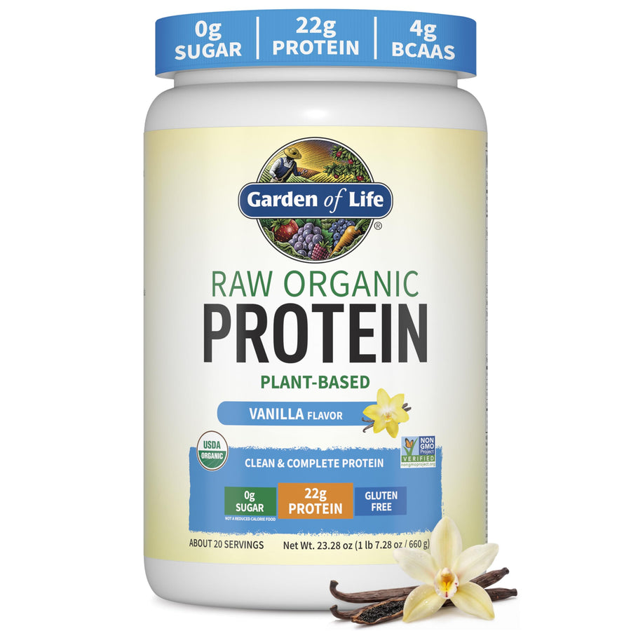 Garden of Life Raw Organic Protein Powder, Vanilla, 20 Count