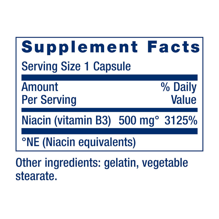 Life Extension Vitamin B3 Niacin, 100 Count