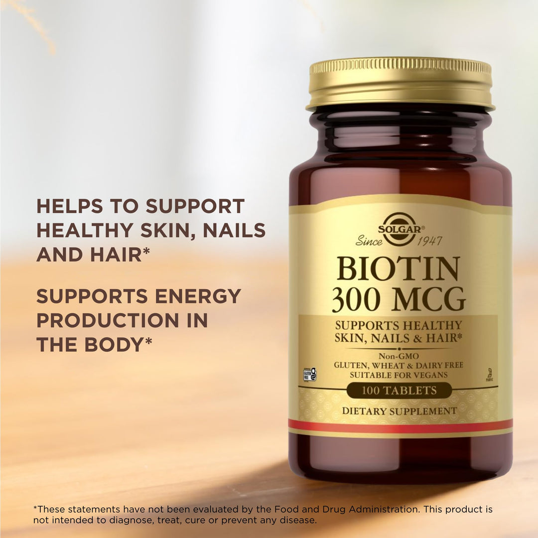 Solgar Biotin 300 mcg, 100 Count