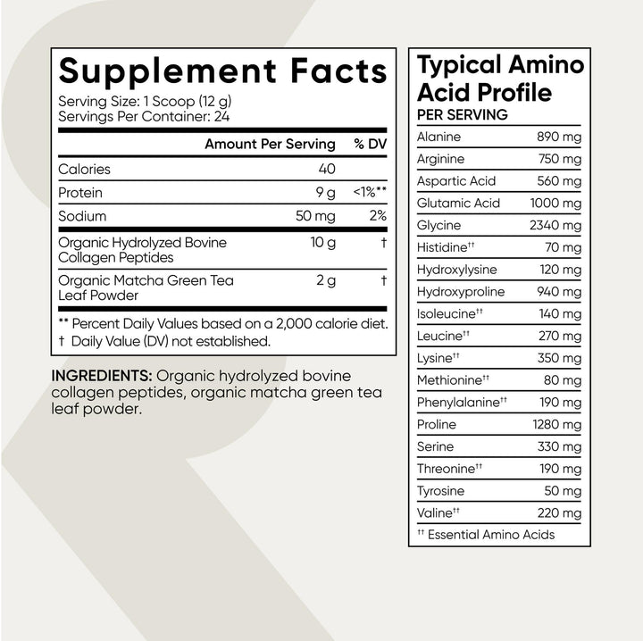 Sports Research Collagen Peptides Powder, Matcha Green Tea, 10.16 oz