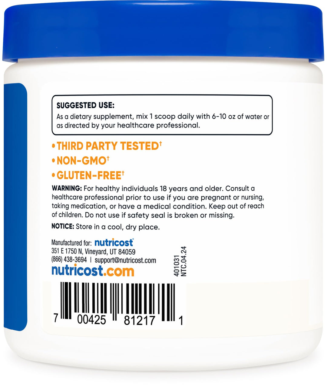 Nutricost Agmatine Powder, 100 Servings