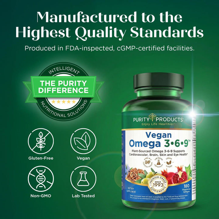 Purity Products Omega 3-6-9, 5 in 1 Vegan Formula