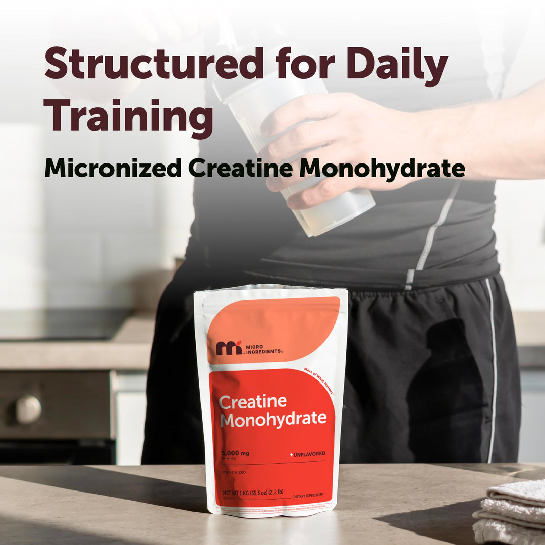Micro Ingredients Creatine Monohydrate Powder, Unflavored, 1 kg