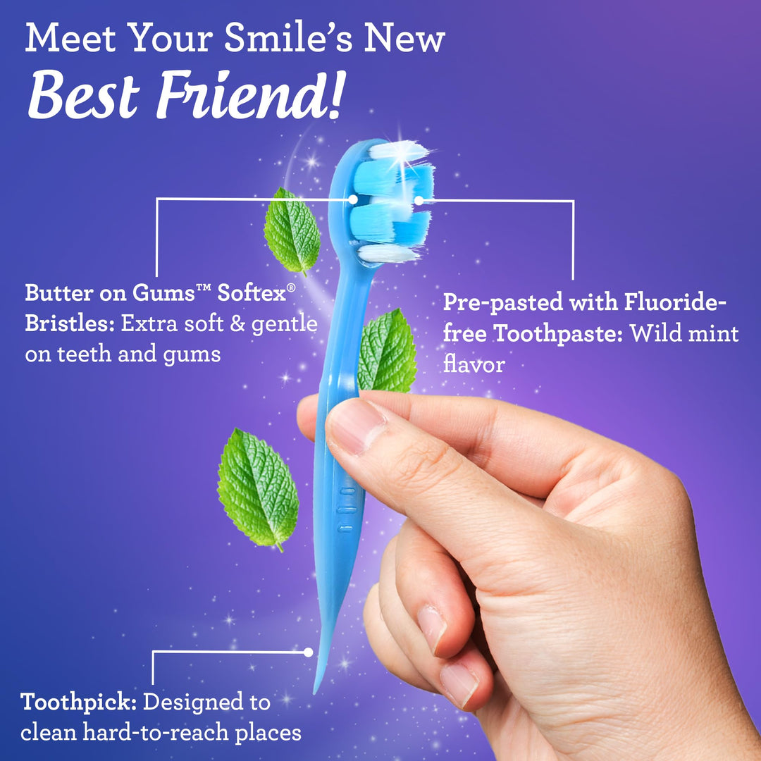 GuruNanda Ready-to-Go Disposable Mini Toothbrushes, 70 Count